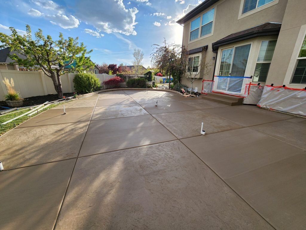 Stamped and colored concrete patio contractor